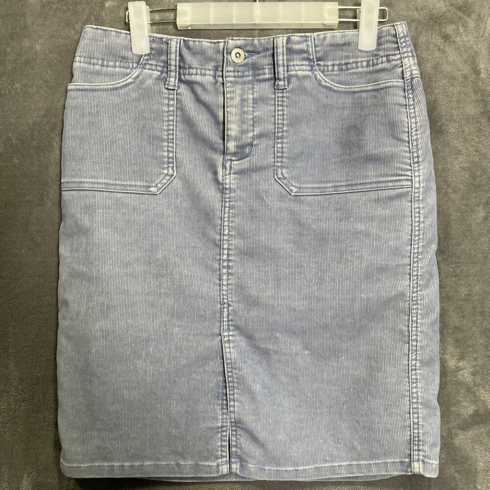 Express Denim Midi Skirt in Soft Blue